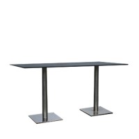 Dinertafel Pieter XL, met 2 RVS voet en hoogglans zwart blad Dinertafel Pieter XL, met 2 RVS voet en hoogglans zwart blad