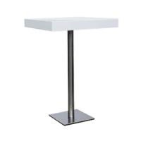 Statafel Pieter, met hoogglans dik wit blad, lxb 80x80 cm. Statafel Pieter, met hoogglans dik wit blad, lxb 80x80 cm.