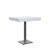 Dinertafel Pieter, met hoogglans dik wit blad, 80x80 cm. Dinertafel Pieter, met hoogglans dik wit blad, 80x80 cm.