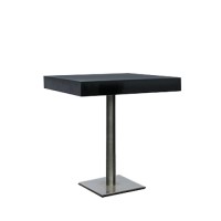 Dinertafel Pieter, met hoogglans dik zwart blad, 80x80 cm. Dinertafel Pieter, met hoogglans dik zwart blad, 80x80 cm.