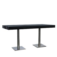 Dinertafel Pieter XL, hoogglans dik zwart blad, lxb 80x180 c Dinertafel Pieter XL, hoogglans dik zwart blad, lxb 80x180 c