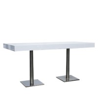 Dinertafel Pieter XL, met hoogglans dik wit blad, lxb 80x180 Dinertafel Pieter XL, met hoogglans dik wit blad, lxb 80x180