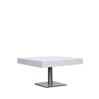 Salontafel Pieter, met hoogglans dik wit blad, lxb 80x80 cm. Salontafel Pieter, met hoogglans dik wit blad, lxb 80x80 cm.