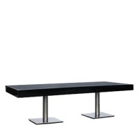 Salontafel Pieter XL, met hoogglans dik zwart blad, 80x180 c Salontafel Pieter XL, met hoogglans dik zwart blad, 80x180 c