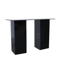 Statafel Jasper XL zwart, met dun hg wit blad Statafel Jasper XL zwart, met dun hg wit blad