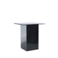 Dinertafel Jasper zwart, met dun hg wit blad Dinertafel Jasper zwart, met dun hg wit blad