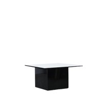 Salontafel Jasper zwart, met dun hg wit blad Salontafel Jasper zwart, met dun hg wit blad