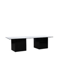Salontafel Jasper XL zwart, met dun hg wit blad Salontafel Jasper XL zwart, met dun hg wit blad