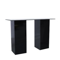 Statafel Jasper XL zwart, met dik hg wit blad Statafel Jasper XL zwart, met dik hg wit blad