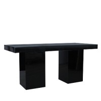 Dinertafel Jasper XL zwart, met dik hg zwart blad Dinertafel Jasper XL zwart, met dik hg zwart blad