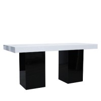 Dinertafel Jasper XL zwart, met dik hg wit blad Dinertafel Jasper XL zwart, met dik hg wit blad