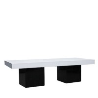 Salontafel Jasper XL zwart, met dik hg wit blad Salontafel Jasper XL zwart, met dik hg wit blad