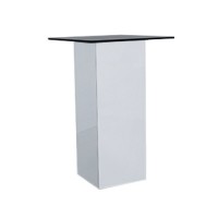 Statafel Jasper wit, met dun hg zwart blad Statafel Jasper wit, met dun hg zwart blad