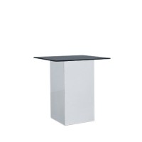 Dinertafel Jasper wit, met dun hg zwart blad Dinertafel Jasper wit, met dun hg zwart blad
