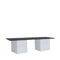 Salontafel Jasper XL wit, met dun hg zwart blad Salontafel Jasper XL wit, met dun hg zwart blad