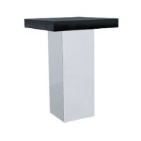 Statafel Jasper wit, met dik hg zwart blad Statafel Jasper wit, met dik hg zwart blad