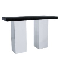 Statafel Jasper XL wit, met dik hg zwart blad Statafel Jasper XL wit, met dik hg zwart blad