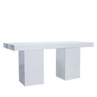 Dinertafel Jasper XL wit, met dik hg wit blad Dinertafel Jasper XL wit, met dik hg wit blad