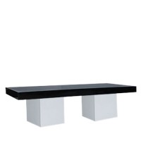 Salontafel Jasper XL wit, met dik hg zwart blad Salontafel Jasper XL wit, met dik hg zwart blad