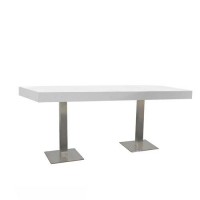 White zittafel lang, met RVS onderstel, lxbxh 180x80x76 cm. White zittafel lang, met RVS onderstel, lxbxh 180x80x76 cm.