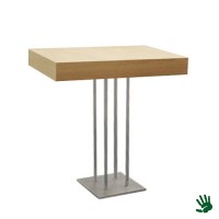 Oak statafel, met RVS Quatro onderstel Oak statafel, met RVS Quatro onderstel