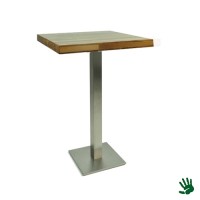 Palissander statafel, 80x60, met RVS onderstel