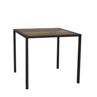 Hot Metal zittafel, 80x80 cm, met houten blad (open) Hot Metal zittafel, 80x80 cm, met houten blad (open)