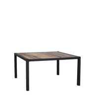 Hot Metal salontafel, 60x60 cm, met houten blad Hot Metal salontafel, 60x60 cm, met houten blad