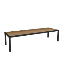 Hot Metal salontafel lang, met houten blad Hot Metal salontafel lang, met houten blad