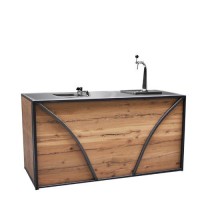 Hot metal buffet, met tapzuil en spoelbak Hot metal buffet, met tapzuil en spoelbak