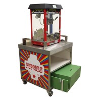 Popcorn machine, op verrijdbaar onderstel