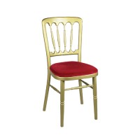 Stoel Napoleon goud, met rode zitting Stoel Napoleon goud, met rode zitting