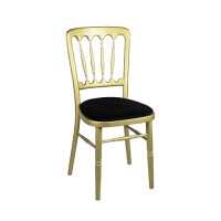 Stoel Napoleon goud, met zwarte zitting Stoel Napoleon goud, met zwarte zitting
