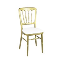 Stoel Napoleon goud, met witte zitting Stoel Napoleon goud, met witte zitting