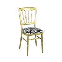 Stoel Napoleon goud, met zebra zitting Stoel Napoleon goud, met zebra zitting