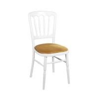 Stoel Napoleon wit, met gouden zitting Stoel Napoleon wit, met gouden zitting