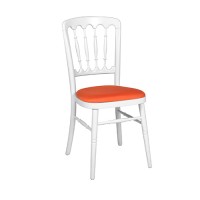 Stoel Napoleon wit, met oranje zitting Stoel Napoleon wit, met oranje zitting