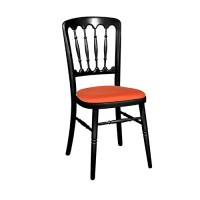 Stoel Napoleon zwart met oranje zitting Stoel Napoleon zwart met oranje zitting