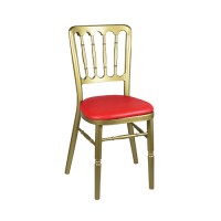 Stoel Napoleon Aluminium goud, met rode zitting brandwerend Stoel Napoleon Aluminium goud, met rode zitting brandwerend