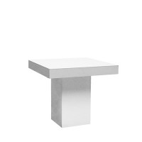 Monaco zittafel, witte kolom met wit blad