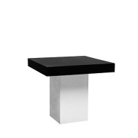 Monaco zittafel, witte kolom met zwart blad Monaco zittafel, witte kolom met zwart blad