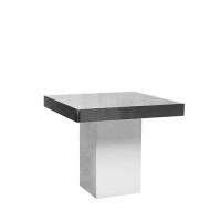 Monaco zittafel, witte kolom met RVS blad Monaco zittafel, witte kolom met RVS blad