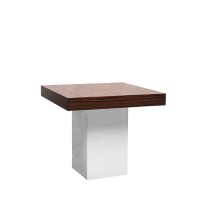 Monaco zittafel, witte kolom met bruin blad Monaco zittafel, witte kolom met bruin blad