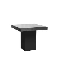 Monaco zittafel, zwarte kolom met RVS blad Monaco zittafel, zwarte kolom met RVS blad