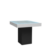 Monaco zittafel, zwarte kolom met LED verlicht blad Monaco zittafel, zwarte kolom met LED verlicht blad