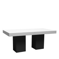 Monaco zittafel lang, wit, met zwarte kolommen Monaco zittafel lang, wit, met zwarte kolommen