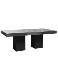 Monaco zittafel lang, RVS, met zwarte kolommen Monaco zittafel lang, RVS, met zwarte kolommen