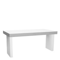Monaco zittafel lang, wit, met smalle witte kolommen Monaco zittafel lang, wit, met smalle witte kolommen