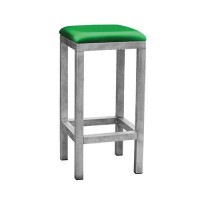 Monaco kruk hoog, met groen hoesje over het kussen Monaco kruk hoog, met groen hoesje over het kussen