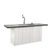 Woodstock White buffet / bar, met zinken blad, inclusief tap Woodstock White buffet / bar, met zinken blad, inclusief tap